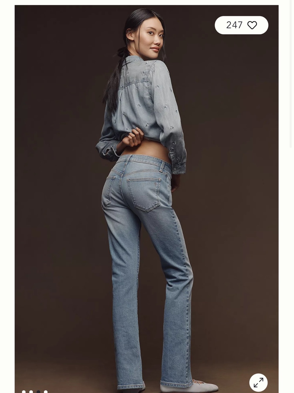 Pilcro Light Blue High-Rise Skinny Jeans with Front Slit - Picture 2 of 3